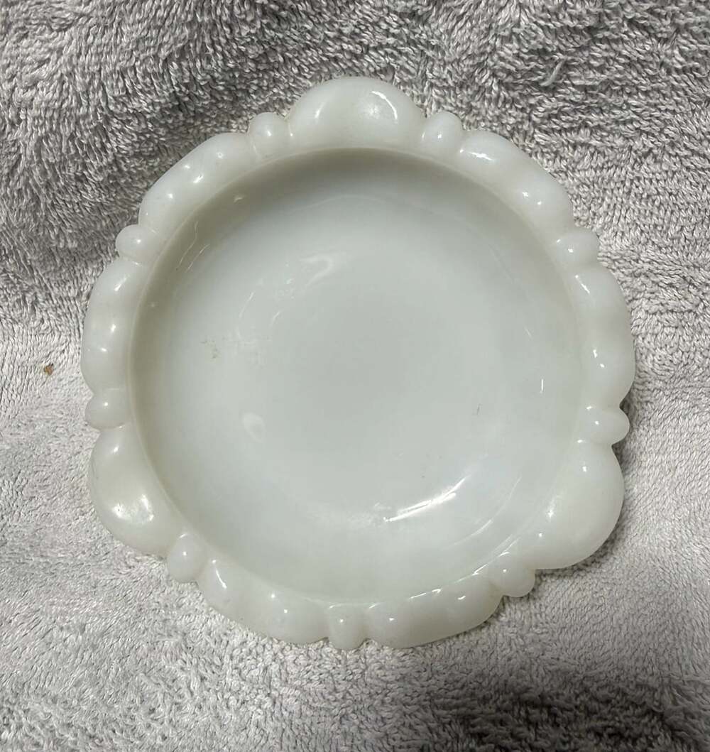 Anchor Hocking White Milk Glass 5.5” Trinket Tray